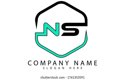 Letter based  NS Logo simple design Vector template.
