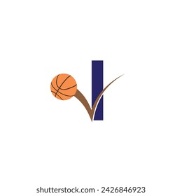 Letter I with basketball logo.	 