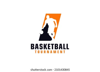 Letter I with Basketball Logo Design. Vector Design Template Elements for Sport Team or Corporate.