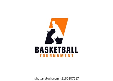 Letter I with Basketball Logo Design. Vector Design Template Elements for Sport Team or Corporate.