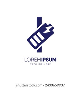 Letter I Battery Logo Design Vector Icon Graphic Emblem Illustration