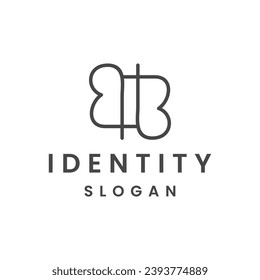letter bb abstract logo design vector graphic idea creative
