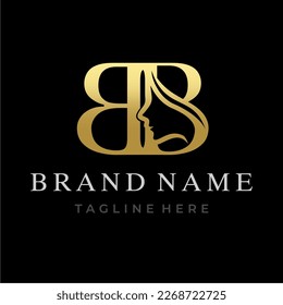 Letra BB Diseño inicial del logotipo inicial de la cara de belleza