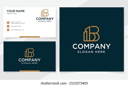 Letter BB with building logo suitable for company with business card template