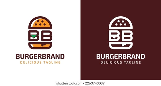 Letter BB Burger Logo, suitable for any business related to burger with B or BB initials.