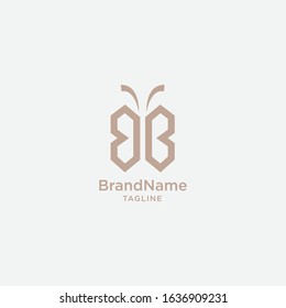 Letter BB butterfly logo beauty - vector
