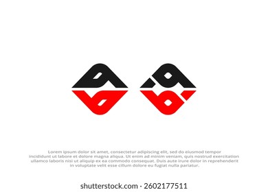 letter bb or dd or bp abstract modern business logo