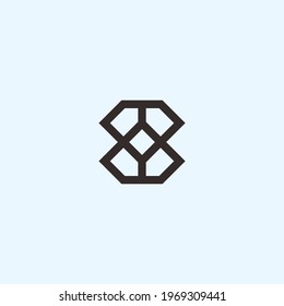 logotipo abstracto b. icono de diamante