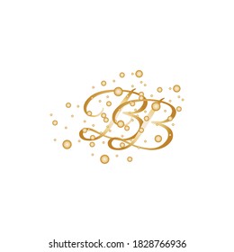 Letter BB With Gold dotted circle style effect.