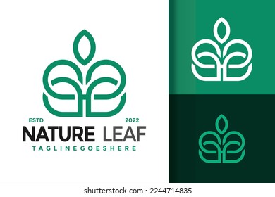 Letter BB Leaf Modern Logo Design Vector Illustration Template