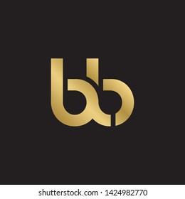 Letter bb linked lowercase logo design template elements. Gold letter Isolated on black  background. Suitable for business, consulting group company.