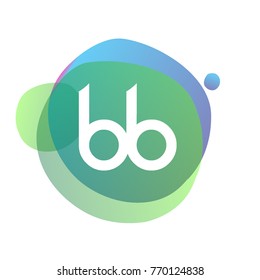 Letter BB logo with colorful splash background, letter combination logo design for creative industry, web, business and company.
