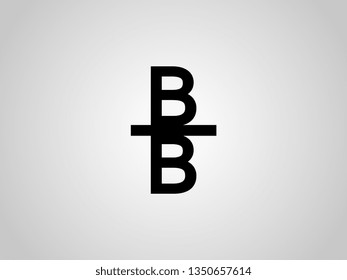 The letter BB logo with the letter position above and below. Monogram logos for letters B and B are black. Vector illustration