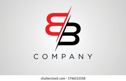 Letter BB Logo. Slice Logo Design Concept Template