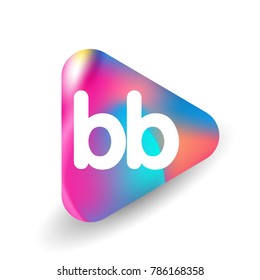 Letter BB logo in triangle shape and colorful background, letter combination logo design for business and company identity.
