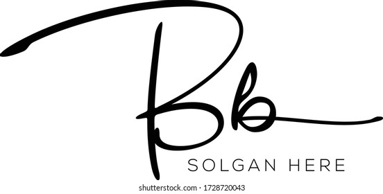 Letter BB Logo Vector Signature Design