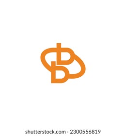 letter bb orbital circle logo vector 