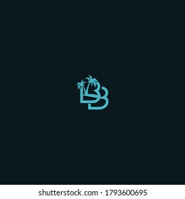 Diseño de la plantilla de logotipo de la letra BB Palm en la ilustración del vector 