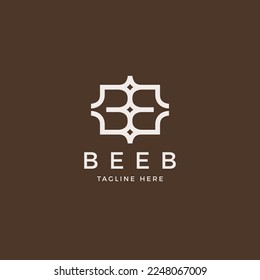 Vector de logotipo de línea simple BB. Identidad del logotipo de monograma de la línea cuadrada del resumen B para promoción de marca