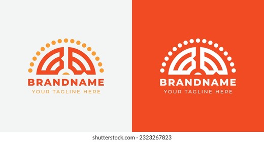 Letter BB Sunrise  Logo Set, suitable for any business with BB initials.