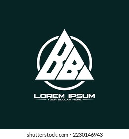 Letter BB triangle logo design vector