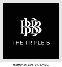 Letter BBB Logo Design.BBB letter triple B negative space logo