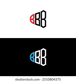 Design do logotipo da Letra BBB. Letra BBB triplo B logotipo de espaço negativo