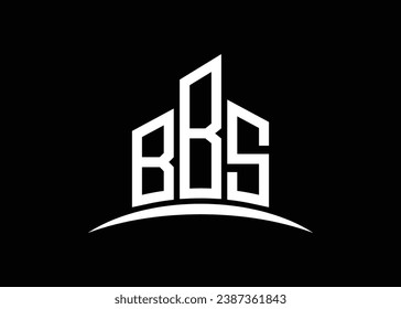 Letter BBS building vector monogram logo design template. Building Shape BBS logo.