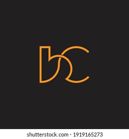 letra bc vector de curva de línea superpuesta abstracta