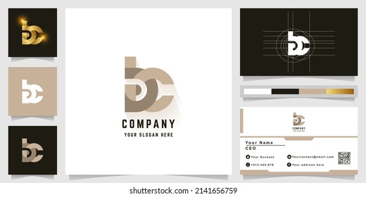 Logotipo de letra bc o monograma bac con diseño de tarjeta de visita