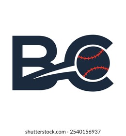 LETTER BC BASEBALL sports vector