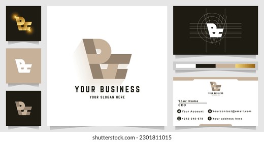 Letter Bc or Bt monogram logo with business card design
