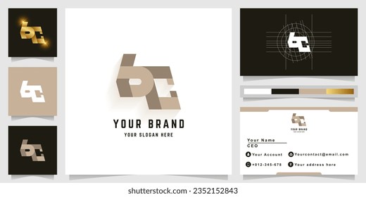 Letter bC or bTc monogram logo with business card design
