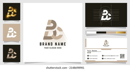 Letter Bc or Bwc monogram logo with business card design