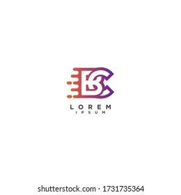Letra BC CB elementos de diseño de iconos de logotipo de movimiento rápido