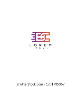 Letra BC CB elementos de diseño de iconos de logotipo de movimiento rápido