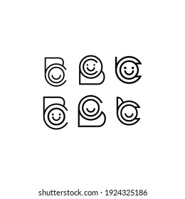 Letter BC or CB logo icon design template	