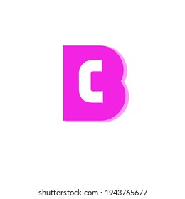 Logo der Buchstaben BC oder CB, einfach mit rosafarbenem Vektorgrafik-Design