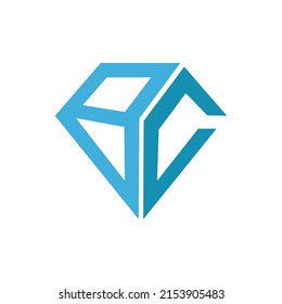 Letter BC diamond logo. vector image