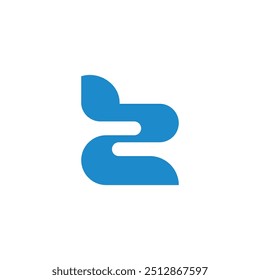 letter bc flow simple curves geometric logo vector 
