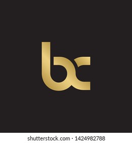 Letter bc linked lowercase logo design template elements. Gold letter Isolated on black  background. Suitable for business, consulting group company.