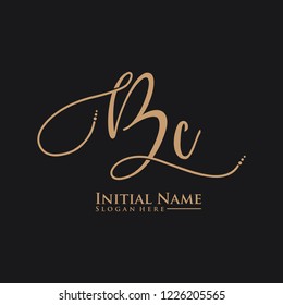 Letter Bc Logo. Initial Letter Design Vector Luxury Colors