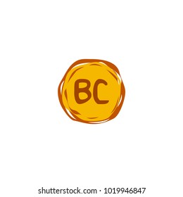 Letter BC Logo. Shape Template. Fun Logo