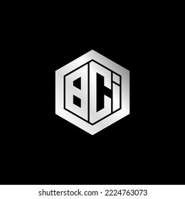 Letra BCI logo design.Monograma.Logo mecánico.Logo de construcción.