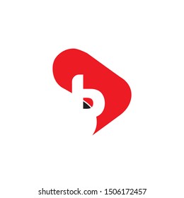 letter bd abstract negative space design symbol logo vector