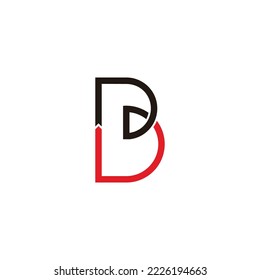 letter bd arrow up geometric line logo vector 