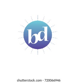 letter bd with circle color element design