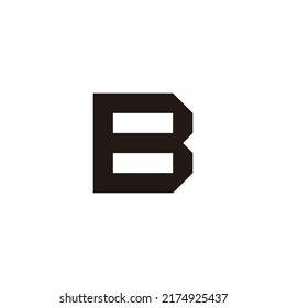 Letter BD DB B D square, outline geometric symbol simple logo vector