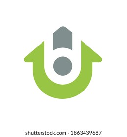 Letter bd or db house logo icon, home symbol design, real estate business concept