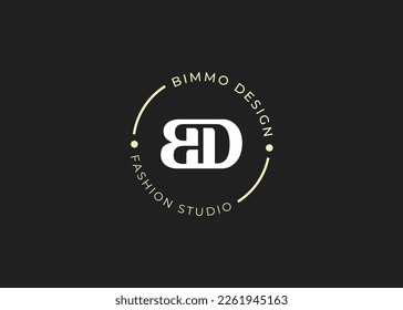 Letter BD DB logo vintage style design concept. Initial symbol for brand corporate business identity. Alphabet vector elements